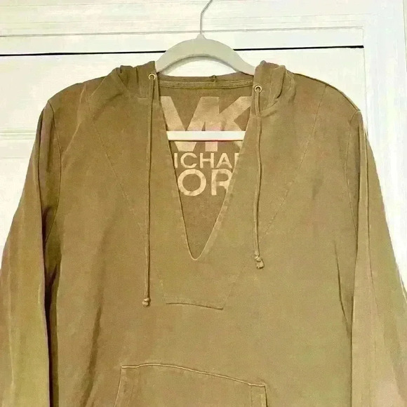 Michael Kors Womens Hoodie Sweatshirt Drawstring Embellished Logo Y2K Size XL - Picture 4 of 11